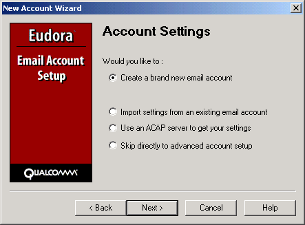 Eudora Account Settings