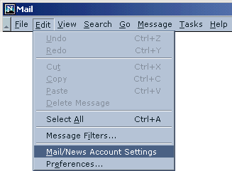 Netscape Mail Edit Menu