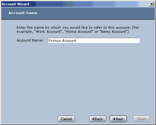 Account Wizard - Account Name