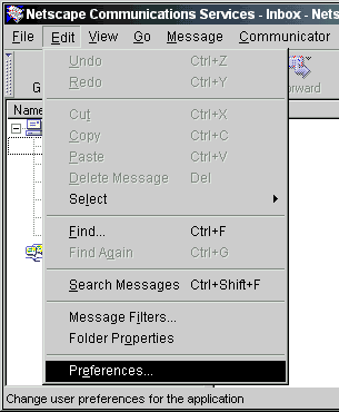 Netscape Edit Menu