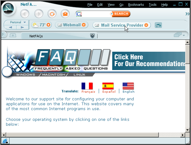 Mail Service Provider Button