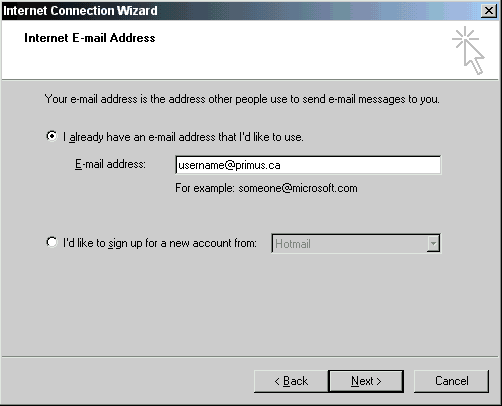 Outlook Express Connection Wizard