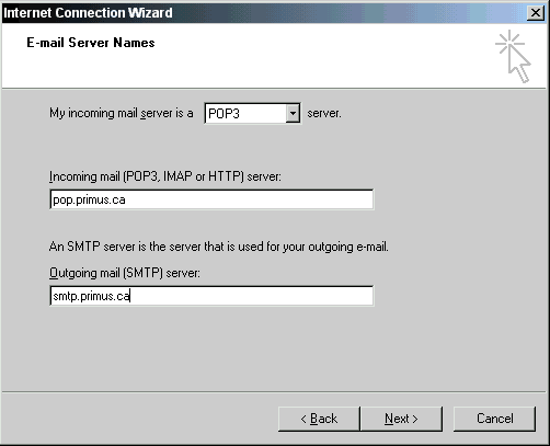 Outlook Express Connection Wizard